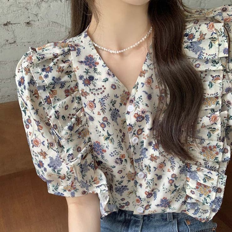 【SHOPLIST限定】韓国ファッションの個性的な花柄！ショートスリーブシャツ | 17kg | 詳細画像8 