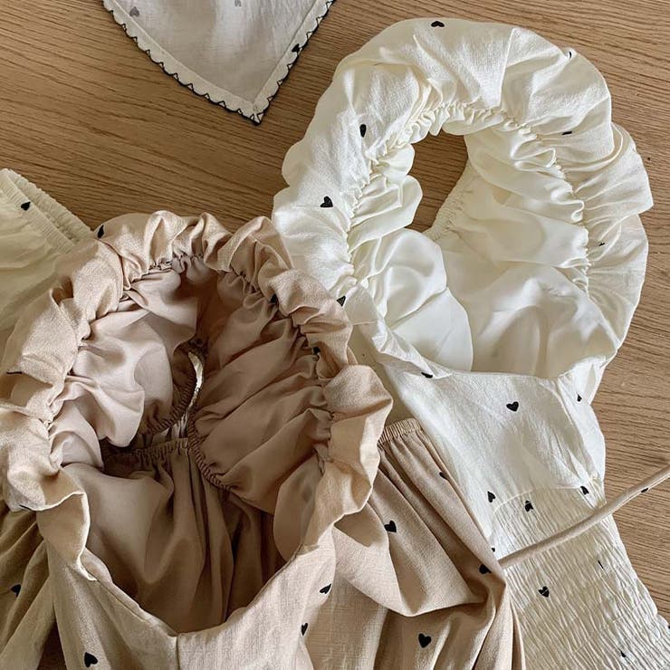 【SHOPLIST限定】ハート柄とスカーフ付きでエレガント。デコルテのワンピース | 17kg | 詳細画像9 