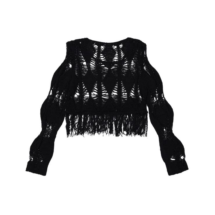 【SHOPLIST限定】動きとエレガンスをプラス。透かし編みニットトップス | 17kg | 詳細画像10 