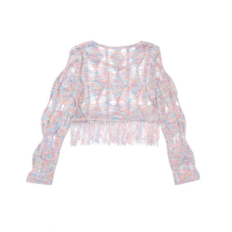 【SHOPLIST限定】動きとエレガンスをプラス。透かし編みニットトップス | 17kg | 詳細画像2 