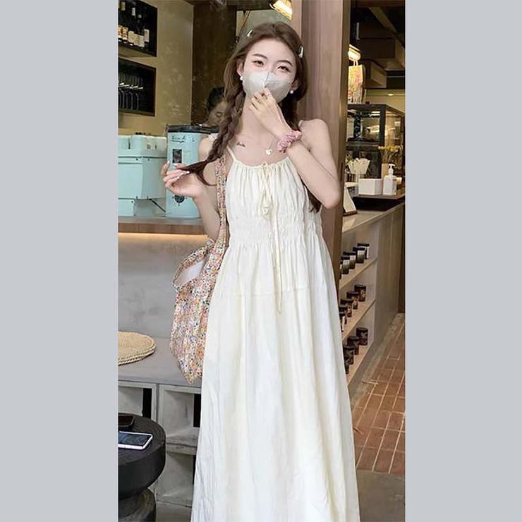 【赤字覚悟！処分セール】爽やかでエレガントな一枚。足首までのロングキャミソールド… | 17kg | 詳細画像3 