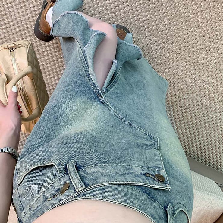 【SHOPLIST限定】体のラインを引き立て。スリット入りデニムスカート | 17kg | 詳細画像5 