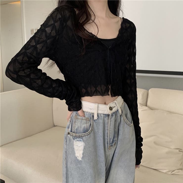 【SHOPLIST限定】通気性抜群で涼しい！ダイヤ柄大きな襟Vネック長袖シャツ | 17kg | 詳細画像4 