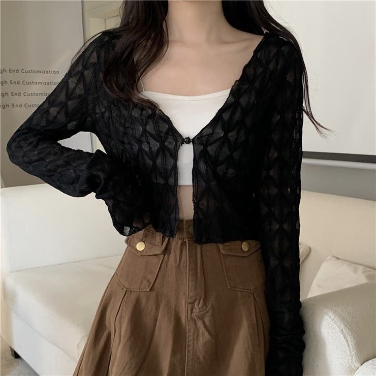 【SHOPLIST限定】通気性抜群で涼しい！ダイヤ柄大きな襟Vネック長袖シャツ | 17kg | 詳細画像5 