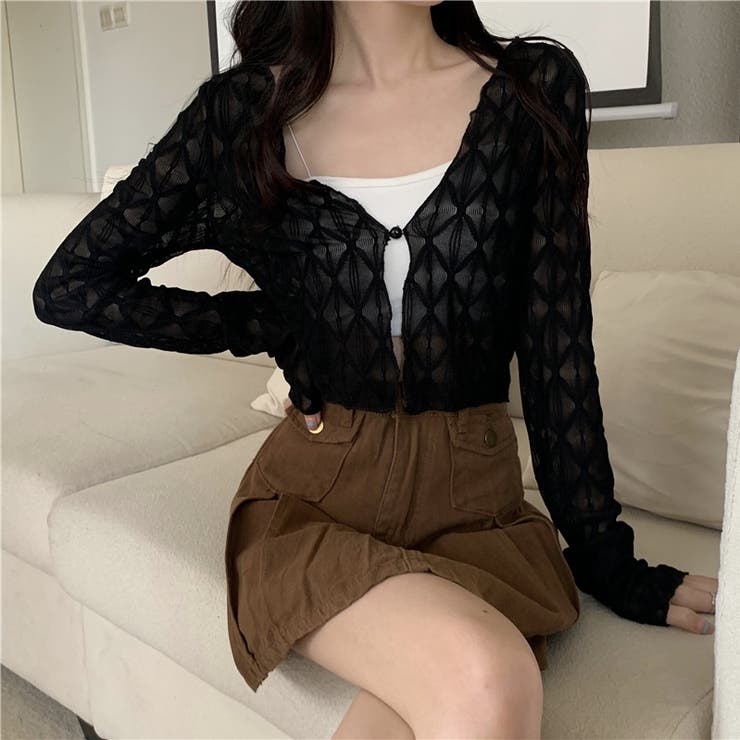 【SHOPLIST限定】通気性抜群で涼しい！ダイヤ柄大きな襟Vネック長袖シャツ | 17kg | 詳細画像9 