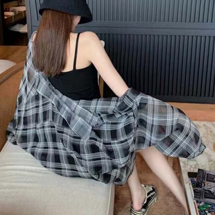 【SHOPLIST限定】日焼け対策に最適！ゆったりしたチェック柄長袖シャツ | 17kg | 詳細画像12 