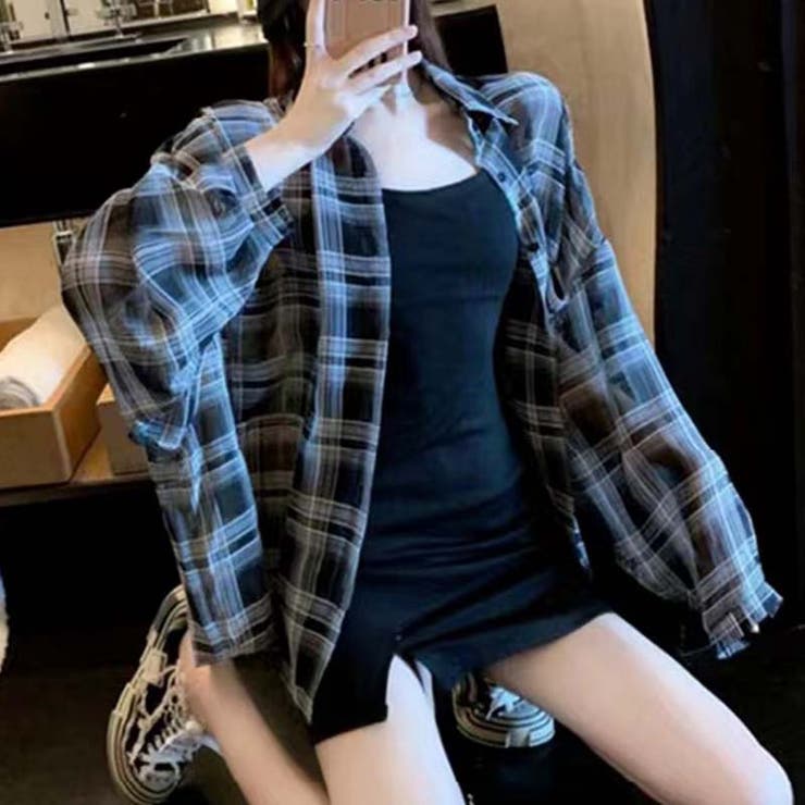 【SHOPLIST限定】日焼け対策に最適！ゆったりしたチェック柄長袖シャツ | 17kg | 詳細画像14 