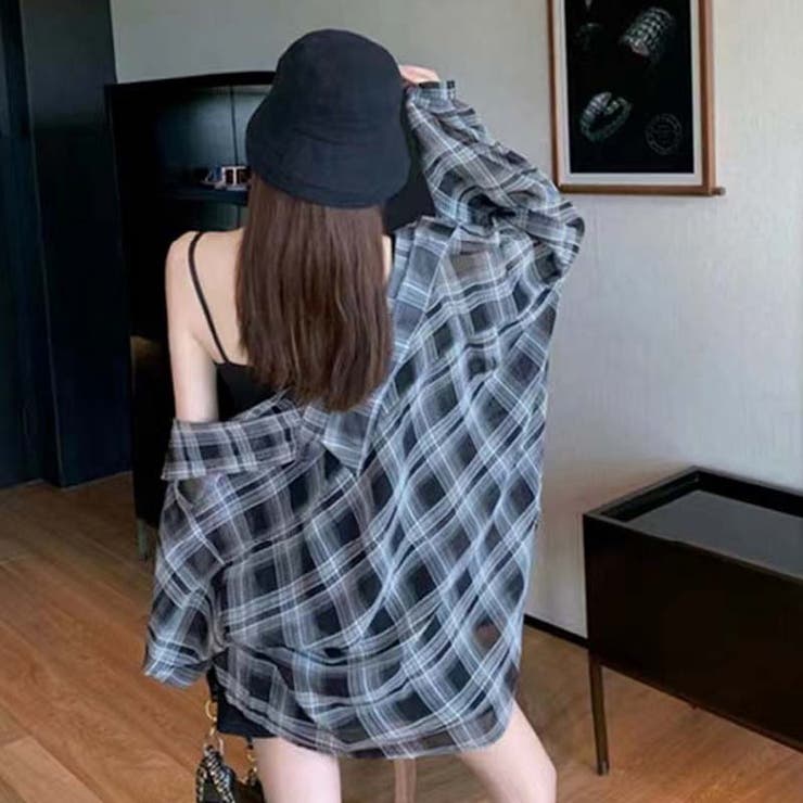 【SHOPLIST限定】日焼け対策に最適！ゆったりしたチェック柄長袖シャツ | 17kg | 詳細画像6 