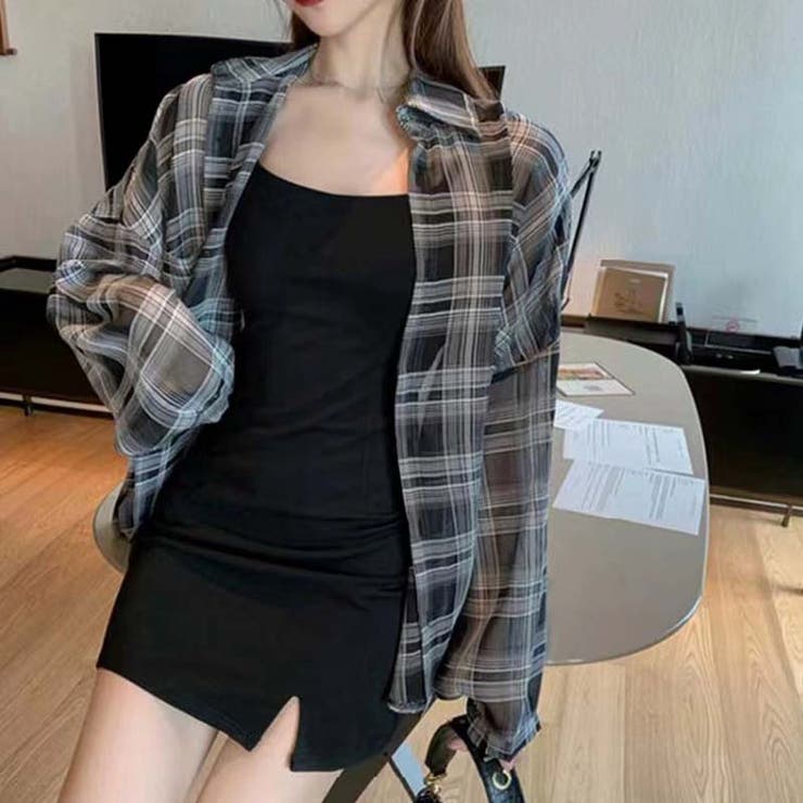 【SHOPLIST限定】日焼け対策に最適！ゆったりしたチェック柄長袖シャツ | 17kg | 詳細画像8 