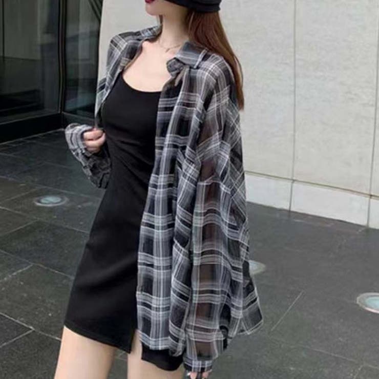 【SHOPLIST限定】日焼け対策に最適！ゆったりしたチェック柄長袖シャツ | 17kg | 詳細画像9 