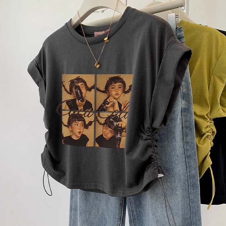 レトロで元気な！女の子のプリント入りフリルスリーブTシャツ | 17kg | 詳細画像3 