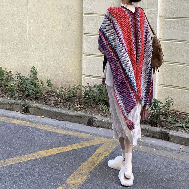 【SHOPLIST限定】エスニック風。ショール毛布カーディガンケープポンチョ | 17kg | 詳細画像10 