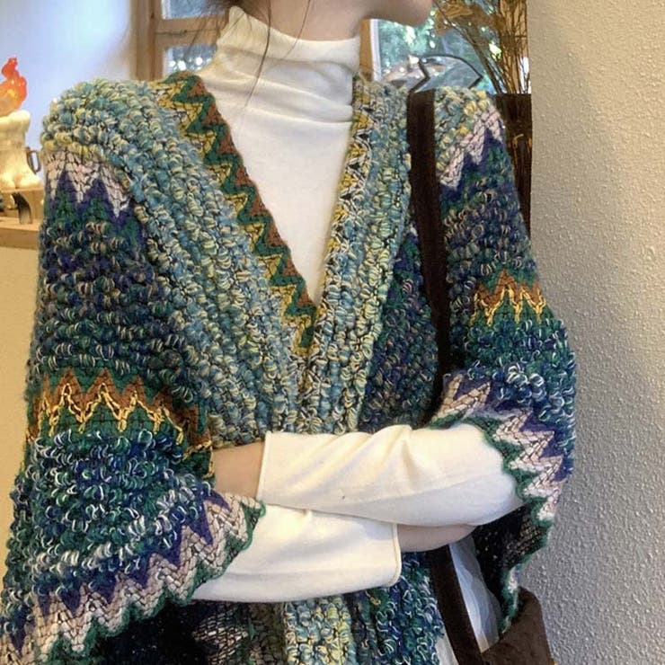 【SHOPLIST限定】エスニック風。ショール毛布カーディガンケープポンチョ | 17kg | 詳細画像4 