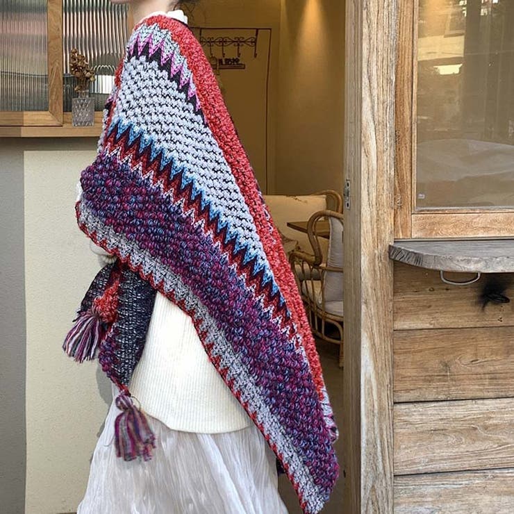 【SHOPLIST限定】エスニック風。ショール毛布カーディガンケープポンチョ | 17kg | 詳細画像9 