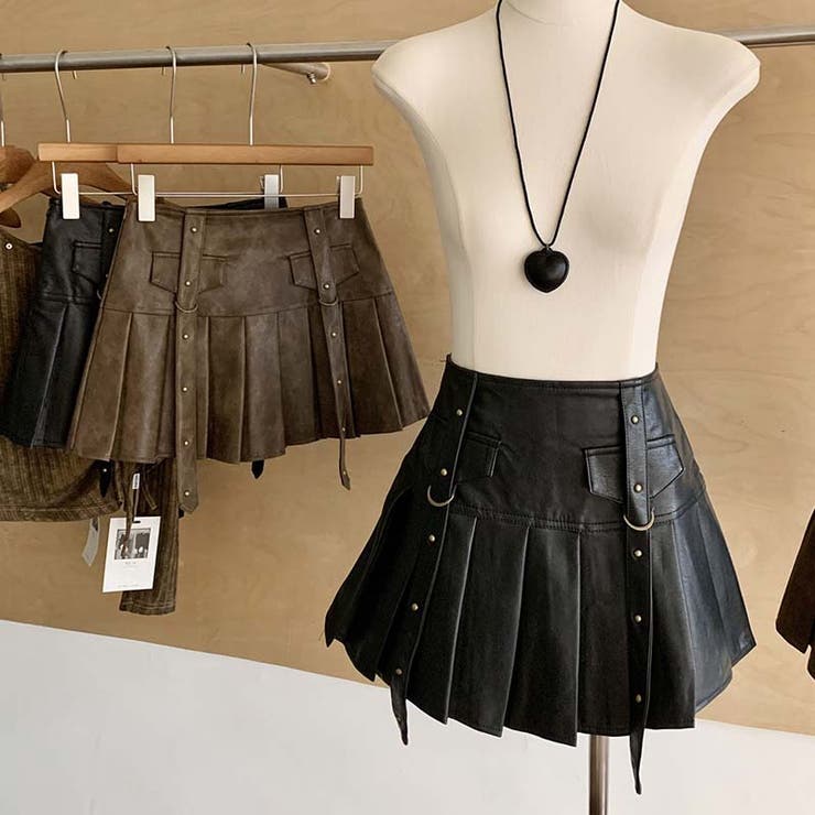 【SHOPLIST限定】メイラードスタイル！レトロなセクシーなPUレザースカート | 17kg | 詳細画像4 