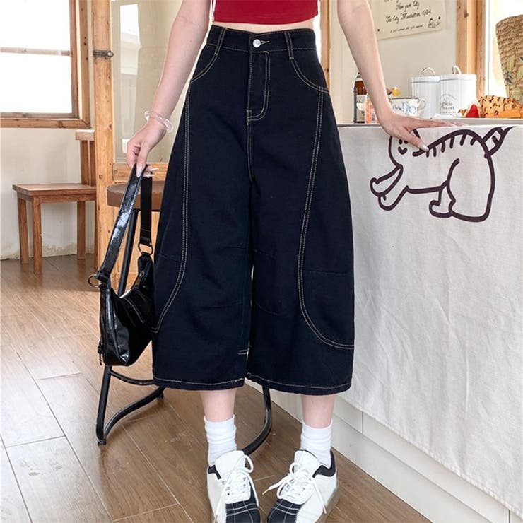 ミレニアル学園風 ゆるカワコーデ☆ストリート風デニム七分丈パンツ | 17kg | 詳細画像5 