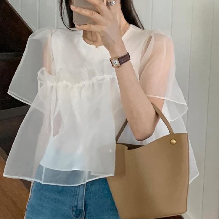 ミレニアル学園風 ゆるカワコーデ☆ふんわりチュール シルエット半袖Tシャツ | 17kg | 詳細画像3 