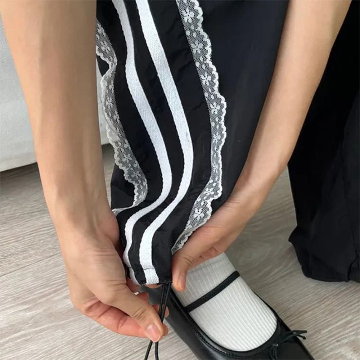 ミレニアル学園風 ゆるカワコーデ インスタ映えサイドレース＆テープデコールナイロ… | 17kg | 詳細画像5 