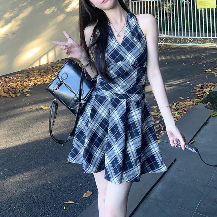 ミレニアル学園風 ゆるカワコーデ☆ビンテージ感ウエストシェイプギンガムワンピ | 17kg | 詳細画像1 