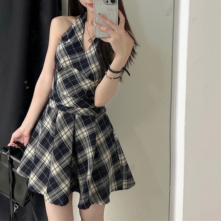 ミレニアル学園風 ゆるカワコーデ☆ビンテージ感ウエストシェイプギンガムワンピ | 17kg | 詳細画像4 