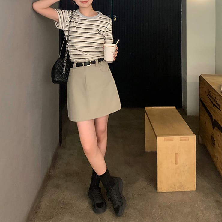 ミレニアル学園風 ゆるカワコーデ☆清楚なハイウエスト Aラインミニスカート | 17kg | 詳細画像6 