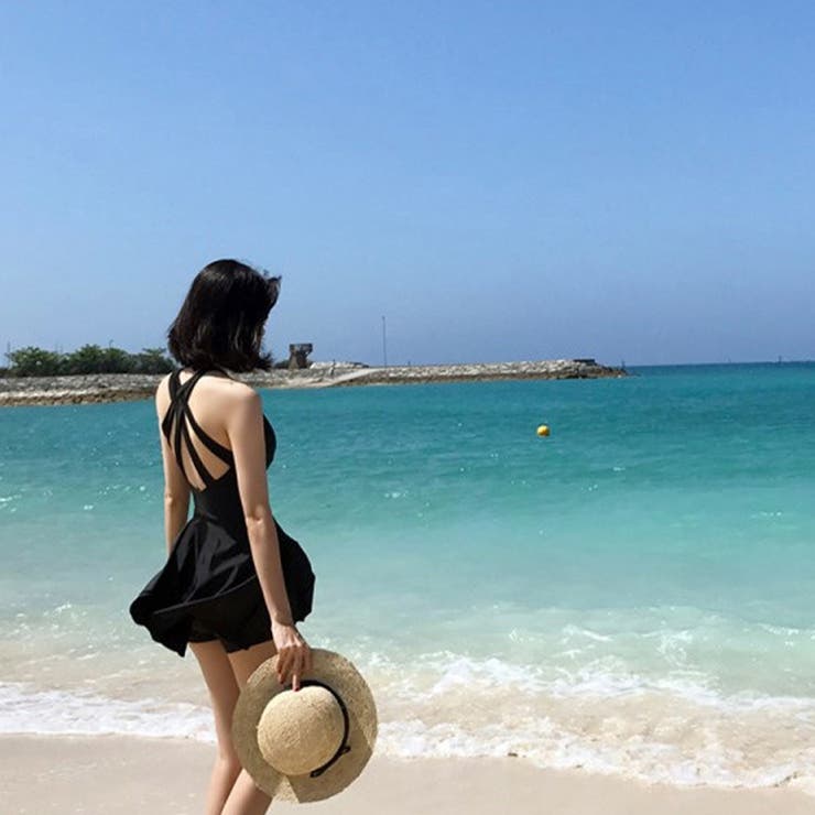 ゆるカワコーデ ブラック大きいサイズ水着 ぽっちゃり女性用 | 17kg | 詳細画像8