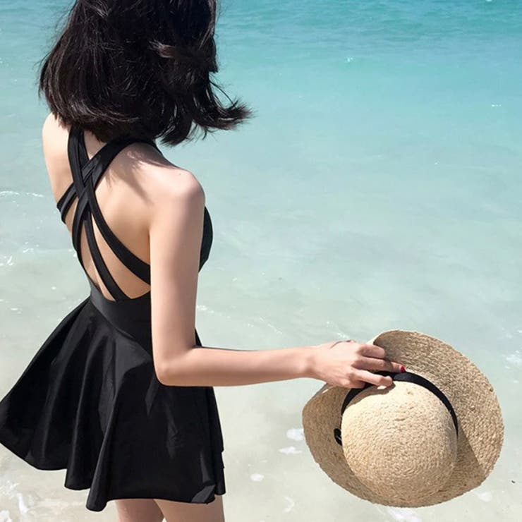 ゆるカワコーデ ブラック大きいサイズ水着 ぽっちゃり女性用 | 17kg | 詳細画像10