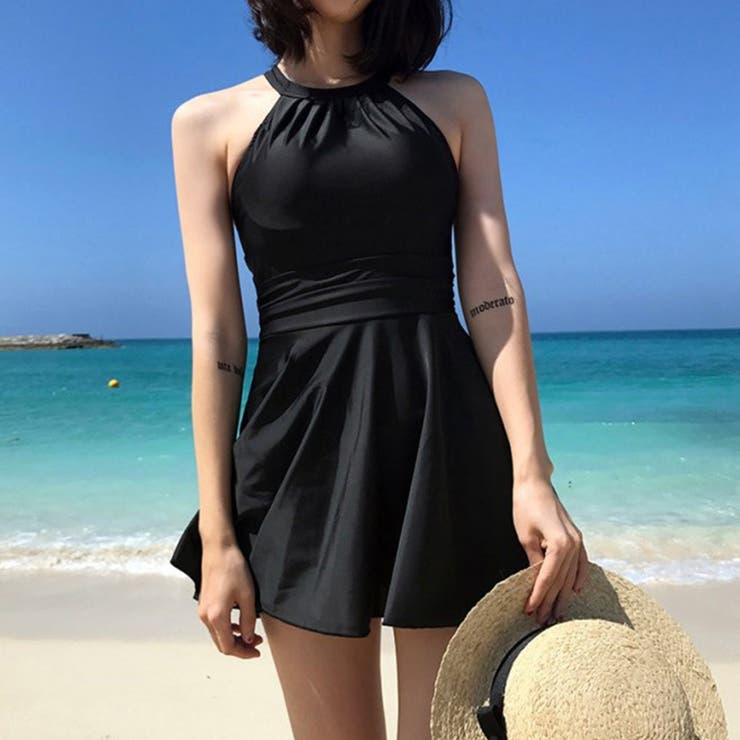 ゆるカワコーデ ブラック大きいサイズ水着 ぽっちゃり女性用 | 17kg | 詳細画像12