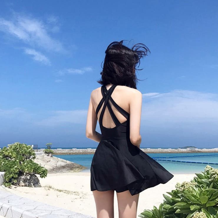 ゆるカワコーデ ブラック大きいサイズ水着 ぽっちゃり女性用 | 17kg | 詳細画像3