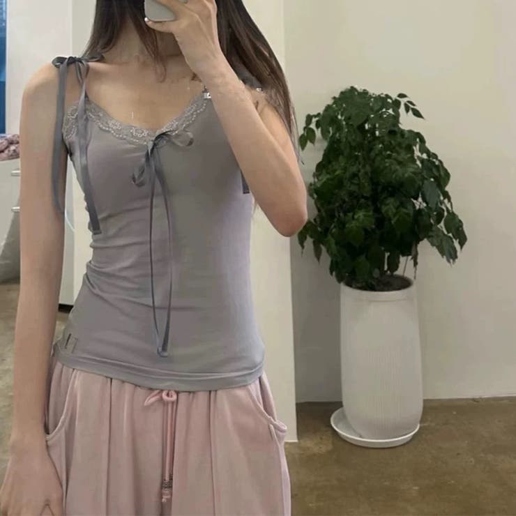 ゆるカワコーデ☆レースキャミソール＋細見え長袖カーディガン 2点セットトップス | 17kg | 詳細画像7 