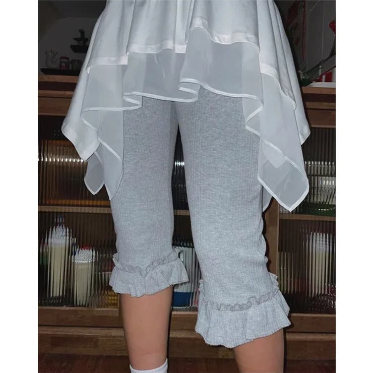 ゆるカワコーデ ガーリーフリルハイウエストインナーハーフパンツ 快適ストレッチミ… | 17kg | 詳細画像1 