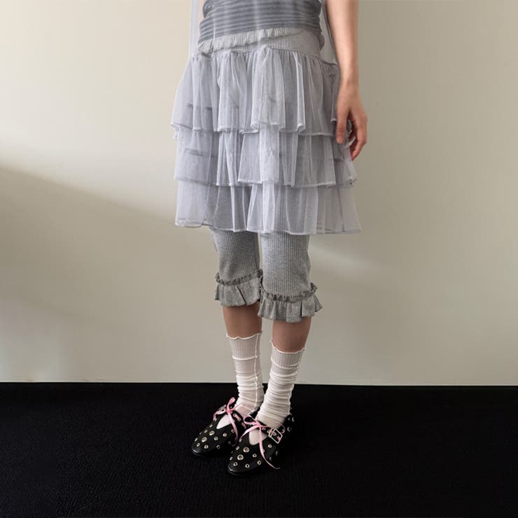 ゆるカワコーデ ガーリーフリルハイウエストインナーハーフパンツ 快適ストレッチミ… | 17kg | 詳細画像5 