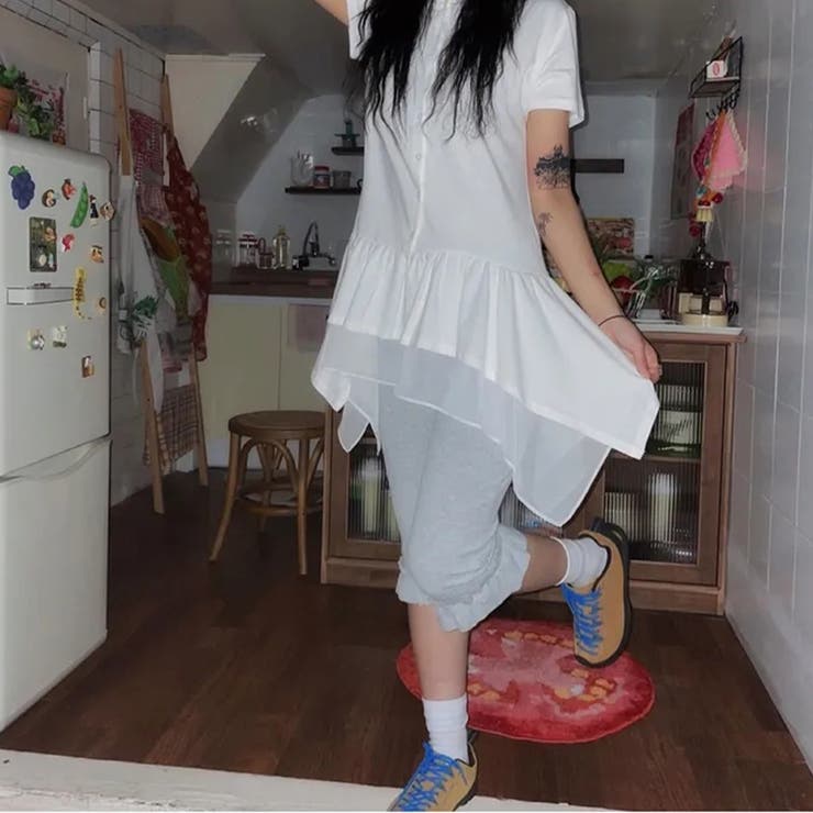 ゆるカワコーデ ガーリーフリルハイウエストインナーハーフパンツ 快適ストレッチミ… | 17kg | 詳細画像7 