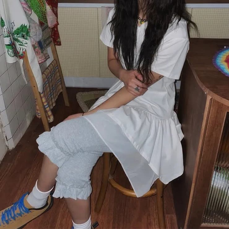 ゆるカワコーデ ガーリーフリルハイウエストインナーハーフパンツ 快適ストレッチミ… | 17kg | 詳細画像9 