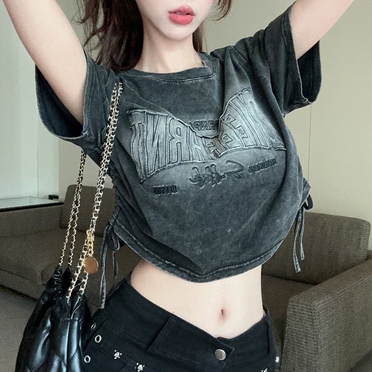 ゆるカワコーデ☆ビンテージグラデ 立体文字柄物 ドロワーストリングトップス | 17kg | 詳細画像1 