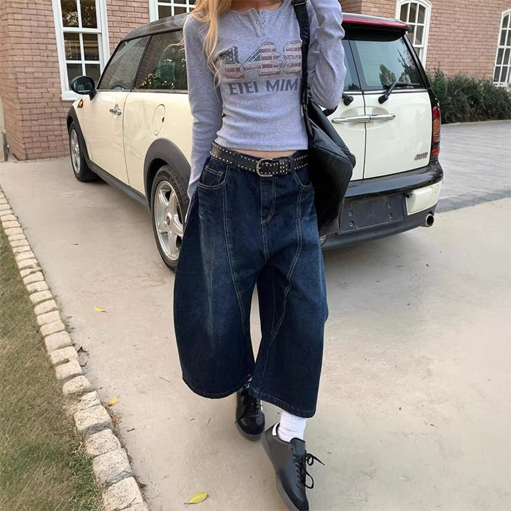 ゆるカワコーデ☆グラフィティ 7分ワイドジーンズ | 17kg | 詳細画像3 