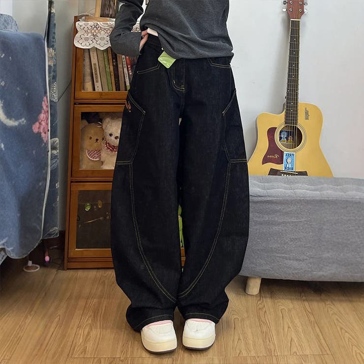 ゆるカワコーデ☆アメリカン刺繍入り 鎌型ジーンズ | 17kg | 詳細画像4 