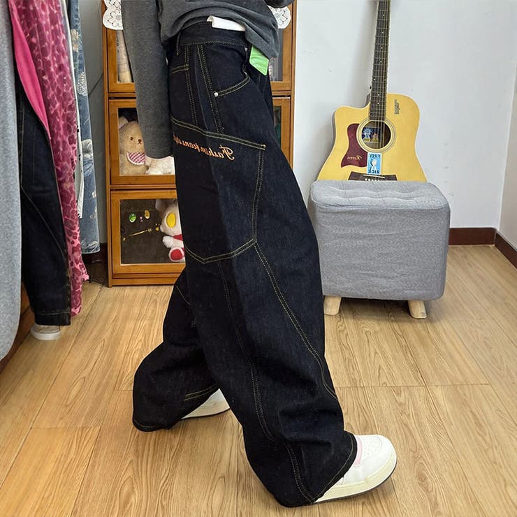 ゆるカワコーデ☆アメリカン刺繍入り 鎌型ジーンズ | 17kg | 詳細画像1 