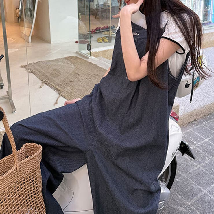 サロペット カジュアル 春秋 可愛いデザイン トレンド 2色 S~2XL ゆるカワコーデ☆2色デザイン感カジュアルサロペット