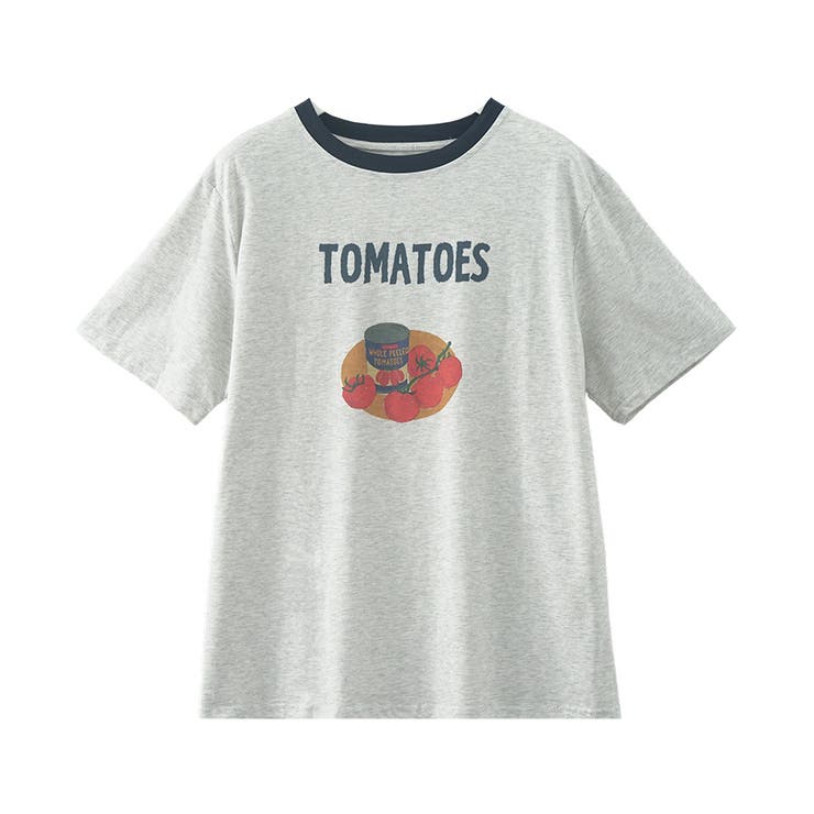 ゆるカワコーデ☆新作バイカラークルーネックショート丈Tシャツ