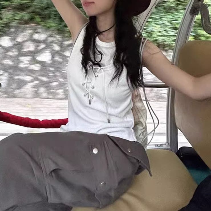 ゆるカワコーデ☆タンクトップ風フェイクレイヤード多巴?コーデデザイン性トップス | 17kg | 詳細画像3 