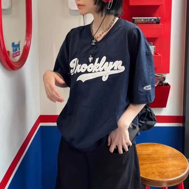 ゆるカワコーデ☆ナイロンTシャツ 半袖 スポーツ風 ロゴ刺繍 クール素材 | 17kg | 詳細画像2 