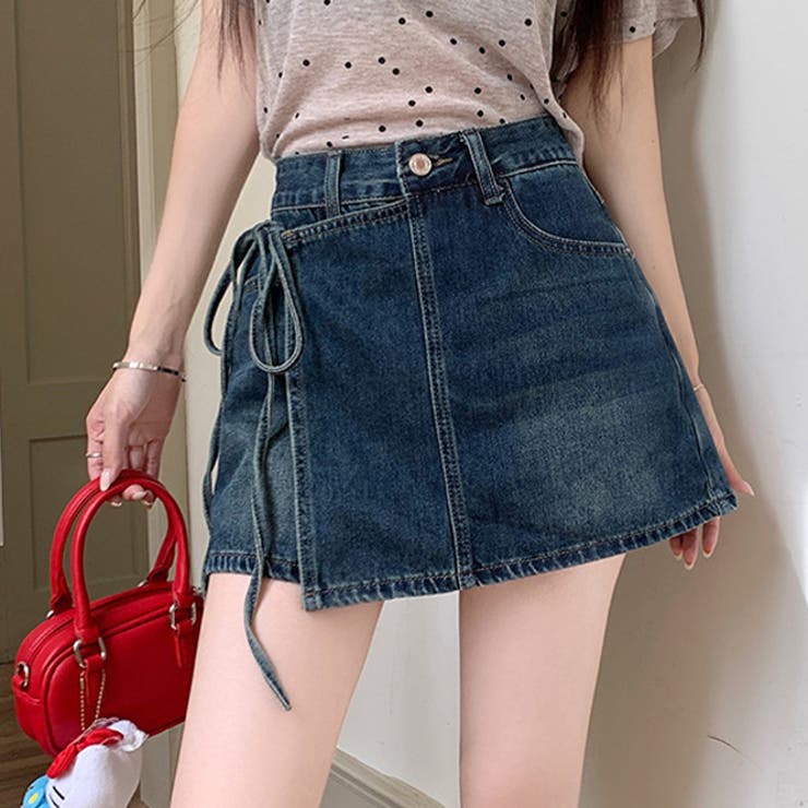 ゆるカワコーデ スカート付きデニムショートパンツ ハイウエスト | 17kg | 詳細画像3 