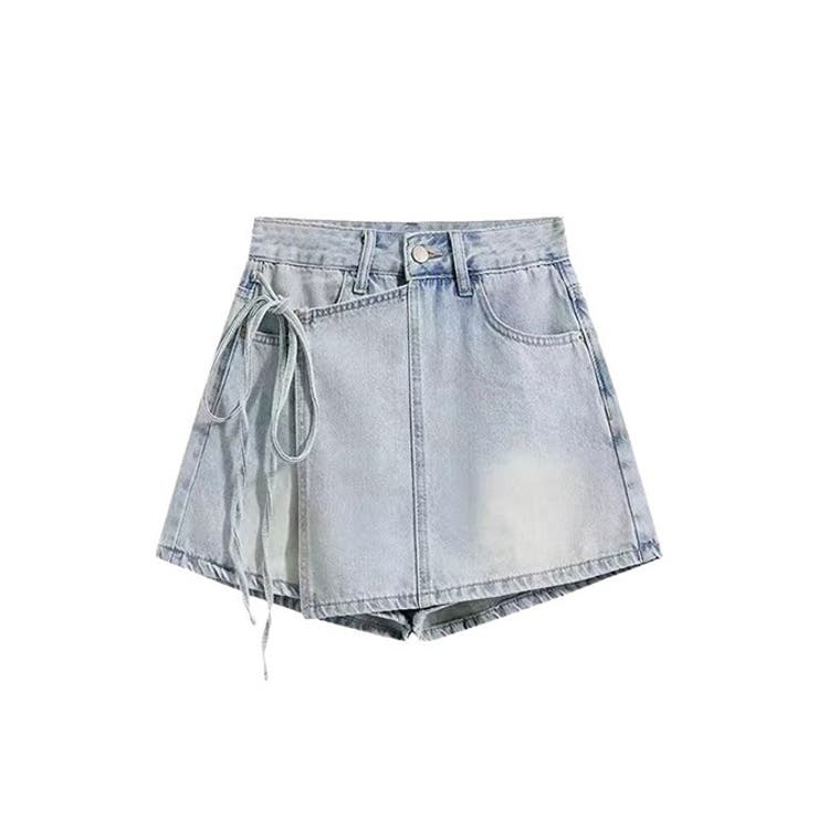 ゆるカワコーデ スカート付きデニムショートパンツ ハイウエスト | 17kg | 詳細画像4 