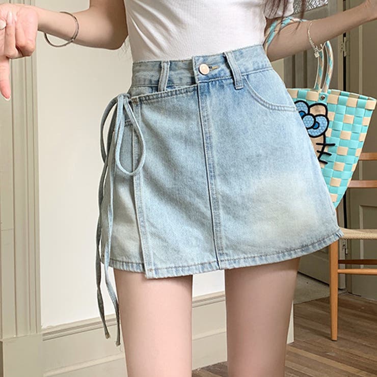 ゆるカワコーデ スカート付きデニムショートパンツ ハイウエスト | 17kg | 詳細画像5 