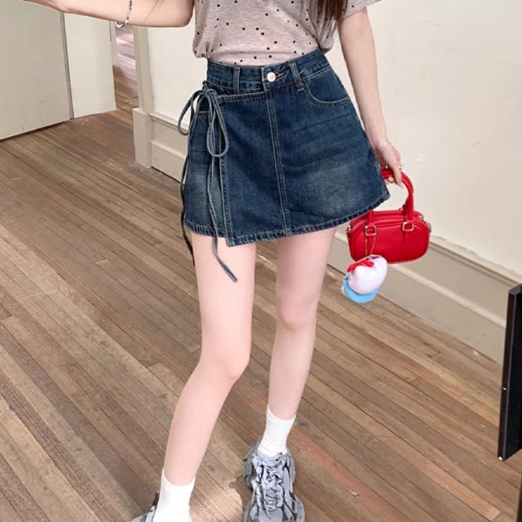ゆるカワコーデ スカート付きデニムショートパンツ ハイウエスト | 17kg | 詳細画像16 