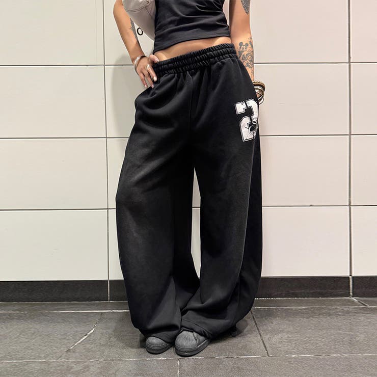 ブラック | 甘辛系ガールズ☆デニムワイドパンツ | 17kg