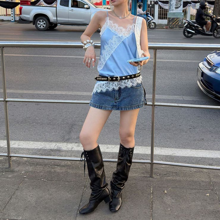 セクシーガール Aライン タイトミニ デニムスカートパンツ甘辛系ガールズ☆ | 17kg | 詳細画像9 