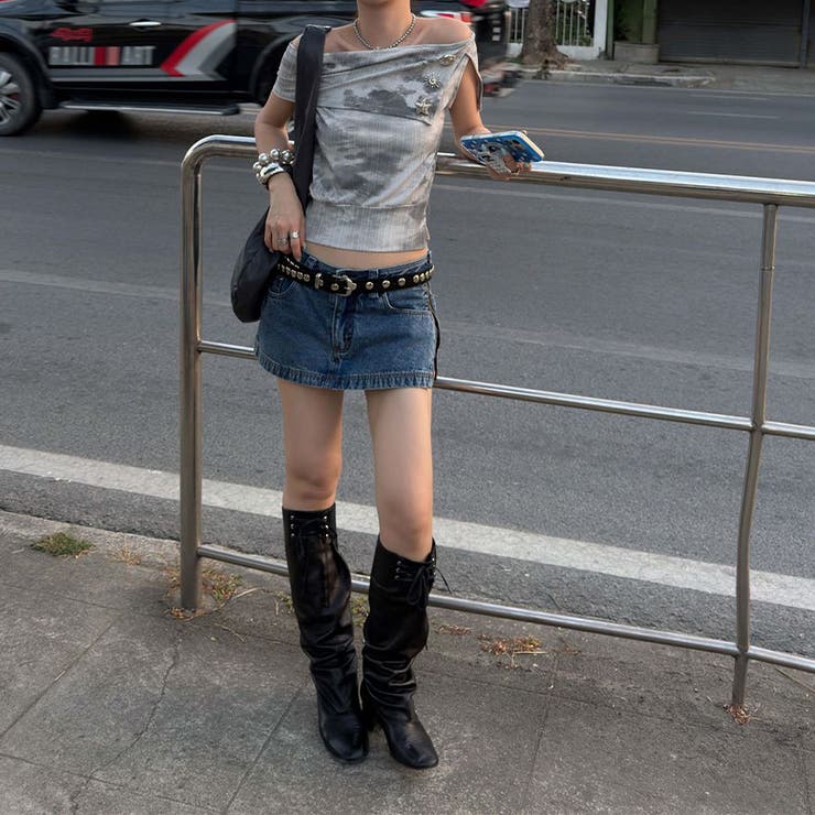 セクシーガール Aライン タイトミニ デニムスカートパンツ甘辛系ガールズ☆ | 17kg | 詳細画像24 