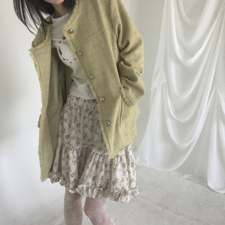 小花柄 フリルヘム スカート ミニスカート ウエストゴムゆるカワコーデ☆ | 17kg | 詳細画像5 